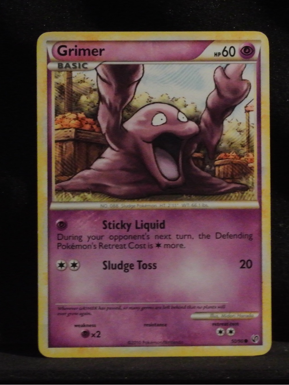 Pokemon Grimer Card - Purple and Yellow Border